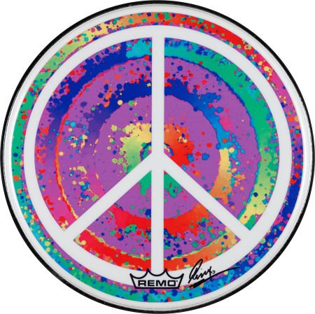 Ringo Starr Signed "Peace Sign" Limited Edition: Ringo Starr Signed "Peace Sign" Limited Edition 14" Drum Head, #25 of 25. A Remo head wit