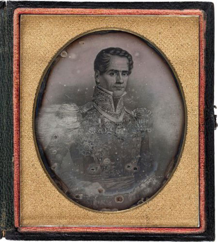 Sixth-Plate Daguerreotype from a Painted Portrai: Sixth-Plate Daguerreotype from a Painted Portrait of Antonio Lopez de Santa Anna,<