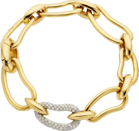 Pomellato Diamond, Gold Bracelet: Pomellato Diamond, Gold Bracelet From the Paisley Collection, 