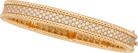 Van Cleef & Arpels Diamond, Gold Bracelet: Van Cleef & Arpels Diamond, Gold Bracelet From the Perlée Collection - Diamond model,&n