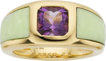 Van Cleef & Arpels Amethyst, Chalcedony, 18k Gol: Van Cleef & Arpels Amethyst, Chalcedony, 18k Gold Ring Size: 5-1/2 (not sizeable)</