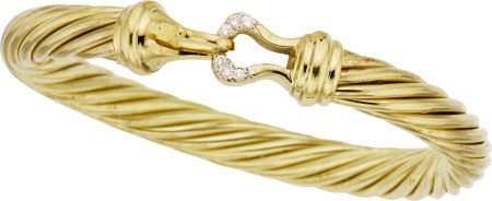 David Yurman Diamond, Gold Bracelet : David Yurman Diamond, Gold Bracelet From the Cable Collection, 