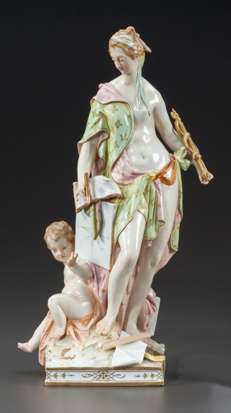 A KPM PORCELAIN FIGURE: SCIENCE Circa 1900 Marks: A KPM PORCELAIN FIGURE: SCIENCECirca 1900Marks: (scepter),