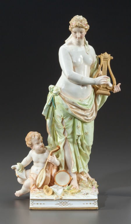 A KPM PORCELAIN FIGURE: ART Circa 1900 Marks: (s: A KPM PORCELAIN FIGURE: ARTCirca 1900Marks: (scepter), K
