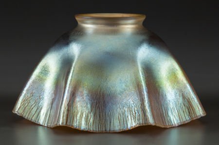 A TIFFANY STUDIOS FAVRILE GLASS FLORI-FORM SHADE: A TIFFANY STUDIOS FAVRILE GLASS FLORI-FORM SHADE Early 20th century Marks: L.C.T.