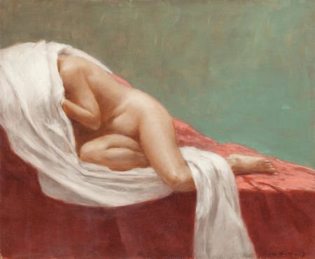 HARRY HOLLAND (British, b. 1941) Under Cover, 19: HARRY HOLLAND (British, b. 1941) Under Cover, 1992 Oil on masonite 12 x 15