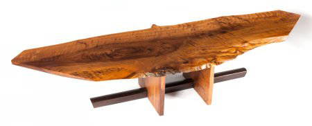 A GEORGE NAKASHIMA PERSIAN WALNUT AND ROSEWOOD M: A GEORGE NAKASHIMA PERSIAN WALNUT AND ROSEWOOD MINGUREN I COFFEE TABLE George Nakash