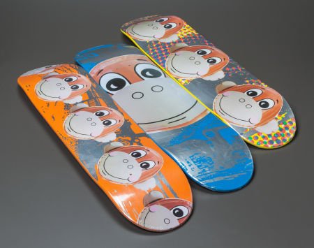 JEFF KOONS (American, b. 1954) A Suite of Three: JEFF KOONS (American, b. 1954)A Suite of Three Monkey Train Skate Decks, 2006