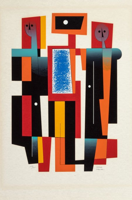 CARLOS MÉRIDA (Guatemalan, 1891-1984) Musical Va: CARLOS MÉRIDA (Guatemalan, 1891-1984)Musical Variations, 1976Color silkscre