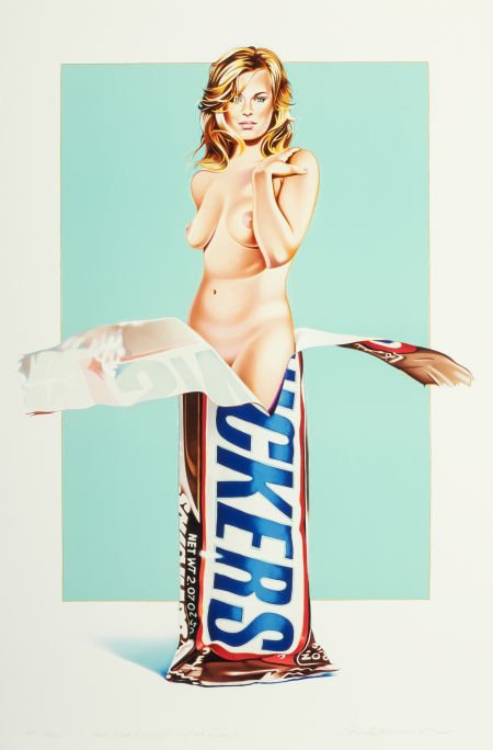 MEL RAMOS (American, b. 1935) Candy II- Snickers: MEL RAMOS (American, b. 1935)Candy II- Snickers, 2004Color lithograph33