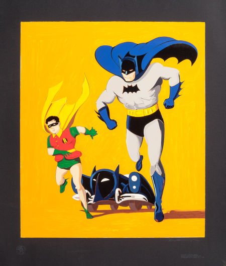 MEL RAMOS (American, b. 1935) Coca-Cola; Batman,: MEL RAMOS (American, b. 1935)Coca-Cola; Batman, Robin and Batmobile; The Pause that Ref