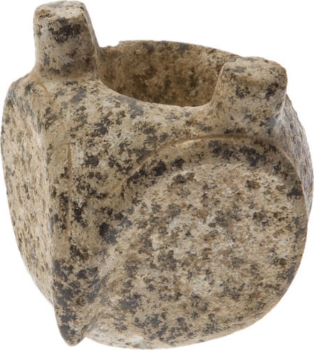 TWO PRE-COLUMBIAN COSTA RICAN STONE MACE HEADS: TWO PRE-COLUMBIAN COSTA RICAN STONE MACE HEADS The variegated white and gray diorite Pre-