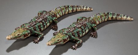 TWO JAY STONGWATER JEWELED AND ENAMELED DAVID AL: TWO JAY STONGWATER JEWELED AND ENAMELED DAVID ALLIGATORS