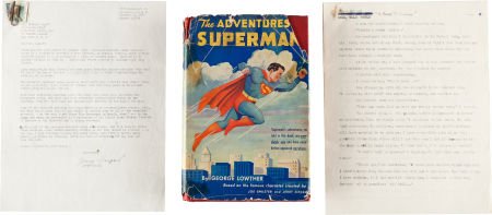 [Jerry Siegel]. A Wonderful Superman-Related Lot: [Jerry Siegel]. A Wonderful Superman-Related Lot, including: Jerry Siegel. Original Ty