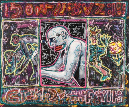 ROBERT COMBAS (French, b. 1957) Vision Nocturne: ROBERT COMBAS (French, b. 1957)Vision NocturneMixed media on canvas21-1