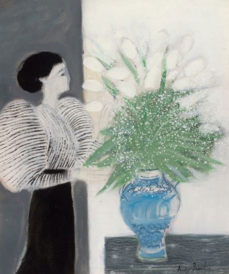 ANDRÉ BRASILIER (French, b. 1929) Grey Harmony,: ANDRÉ BRASILIER (French, b. 1929)Grey Harmony, 1983Oil on canvas21-5/8