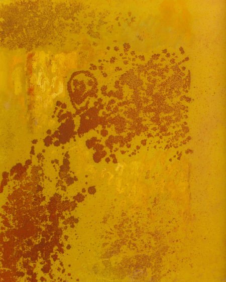 GYORGY KEPES (American/Hungarian, 1906-2001) Glo: GYORGY KEPES (American/Hungarian, 1906-2001) Glow Flock, 1975 Oil and sand on