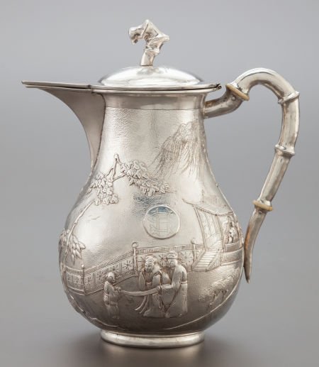 A TUCK CHANG CHINESE EXPORT SILVER COFFEE POT Tu: A TUCK CHANG CHINESE EXPORT SILVER COFFEE POT Tuck Chang & Co, Hong Kong and Shanghai, Chin