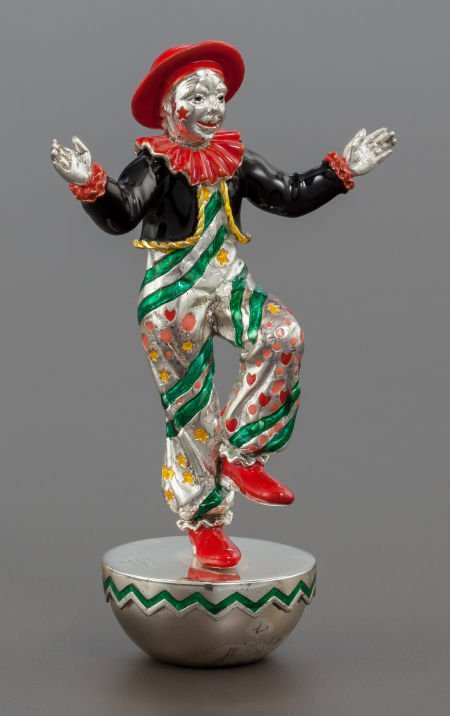 A TIFFANY & CO. SILVER AND ENAMEL CIRCUS CLOWN D: A TIFFANY & CO. SILVER AND ENAMEL CIRCUS CLOWN DESIGNED BY GENE MOORE Tiffany & Co., New Yo