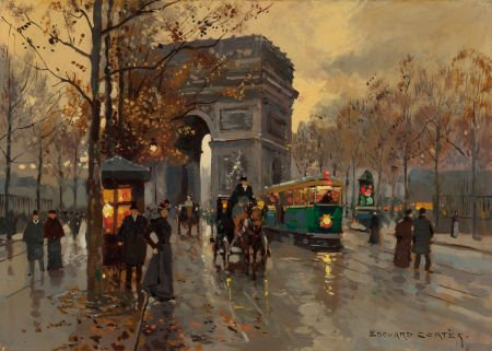 EDOUARD-LÉON CORTÈS (French, 1882-1969) L'Arc de: EDOUARD-LÉON CORTÈS (French, 1882-1969)L'Arc de Triomph et l'avenue Friedland