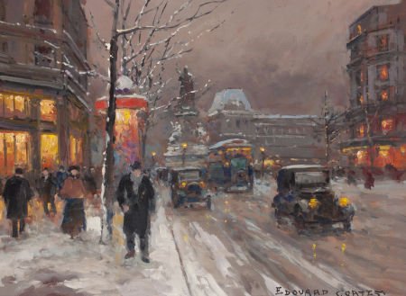 EDOUARD-LÉON CORTÈS (French, 1882-1969) Place de: EDOUARD-LÉON CORTÈS (French, 1882-1969)Place de République, Paris, circa 1950s<