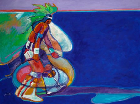 JOHN NIETO (American, b. 1936) Hoop Dancer Acryl: JOHN NIETO (American, b. 1936) Hoop Dancer Acrylic on canvas 30 x 40 inche