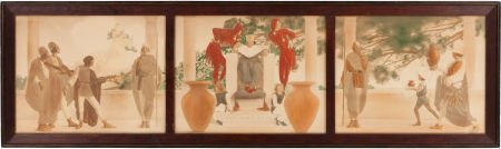 Maxfield Parrish: Old King Cole Hand-Colored Pri: Maxfield Parrish: Old King Cole Hand-Colored Print, 1911.