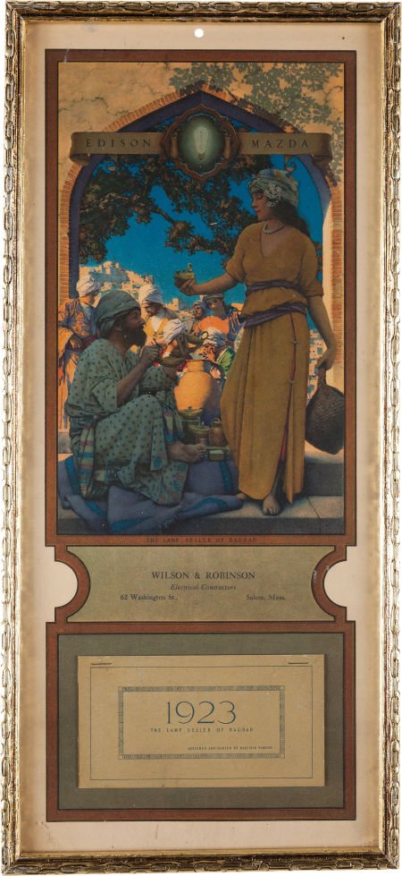 Maxfield Parrish: Lamp Seller of Bagdad Color Pr: Maxfield Parrish: Lamp Seller of Bagdad Color Print, 1923 Edison