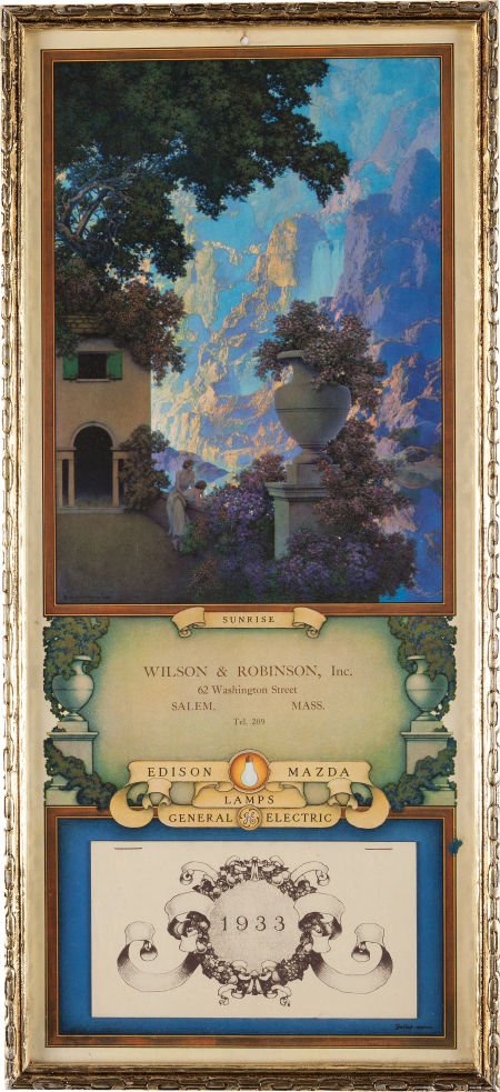 Maxfield Parrish: Sunrise Color Print, 1933 Edis: Maxfield Parrish: Sunrise Color Print, 1933 Edison Mazda Calenda