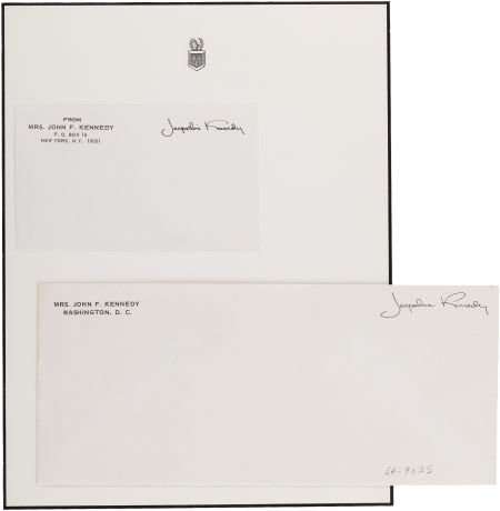 Jacqueline Kennedy: Six Letters and Mourning Sta: Jacqueline Kennedy: Six Letters and Mourning Stationery [1963], one signed by Nancy Tucke