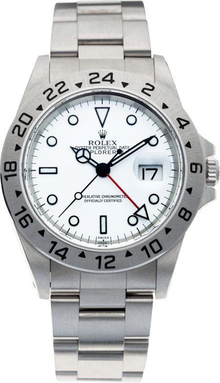 No Shipping into the U.S. - Rolex Ref. 16570 Ste: No Shipping into the U.S. - Rolex Ref. 16570 Steel Explorer II, circa 1999 Case: stainless