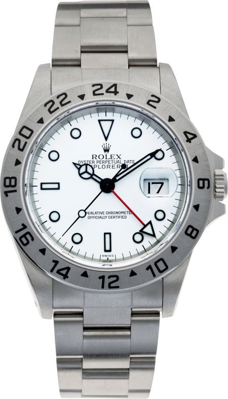 No Shipping into the U.S. - Rolex Ref. 16570 Ste: No Shipping into the U.S. - Rolex Ref. 16570 Steel Explorer II, circa 1999 Case: stainless