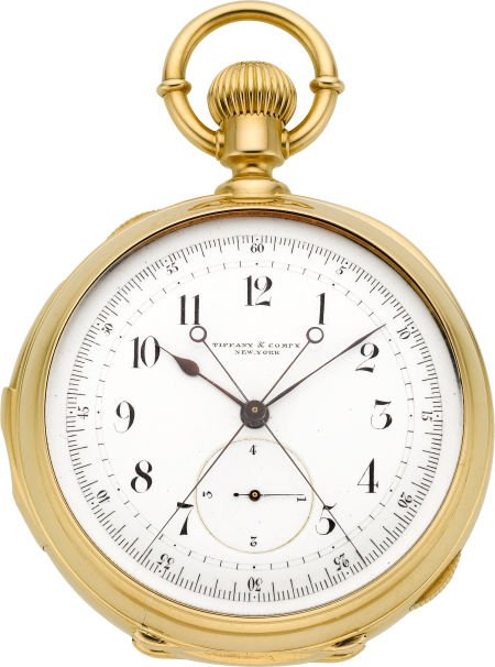 Tiffany & Co. Movement Attributed to Louis Audem: Tiffany & Co. Movement Attributed to Louis Audemars Rare & Important Minute Repeating Tandem Wind Pock