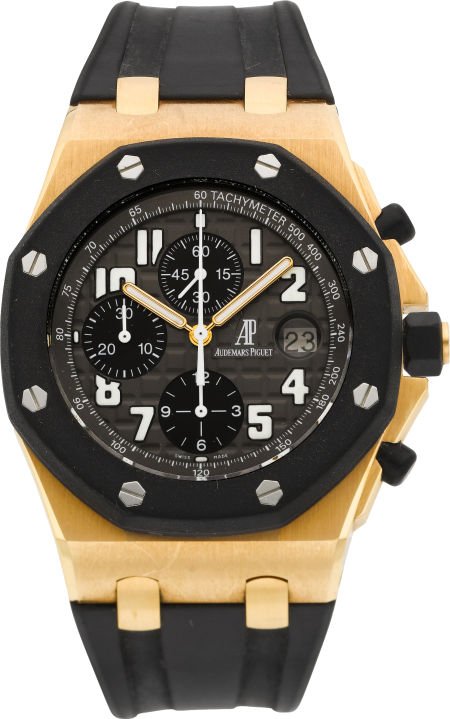 Audemars Piguet Pink Gold Royal Oak Offshore Chr: Audemars Piguet Pink Gold Royal Oak Offshore Chronograph No. 006, Ref. 25940 Case: 18k ros