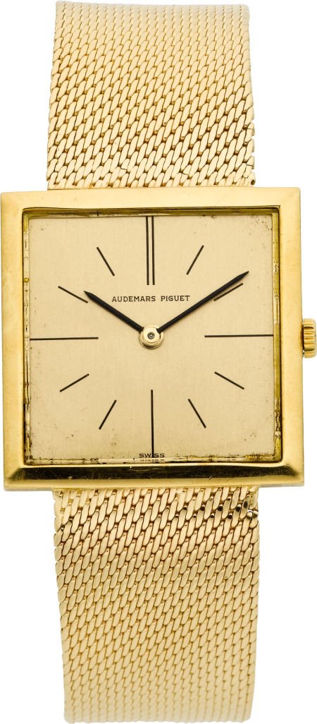 Audemars Piguet Ultra Thin Gold Wristwatch, circ: Audemars Piguet Ultra Thin Gold Wristwatch, circa 1960's Case: 18k yellow gold, 26 mm, two