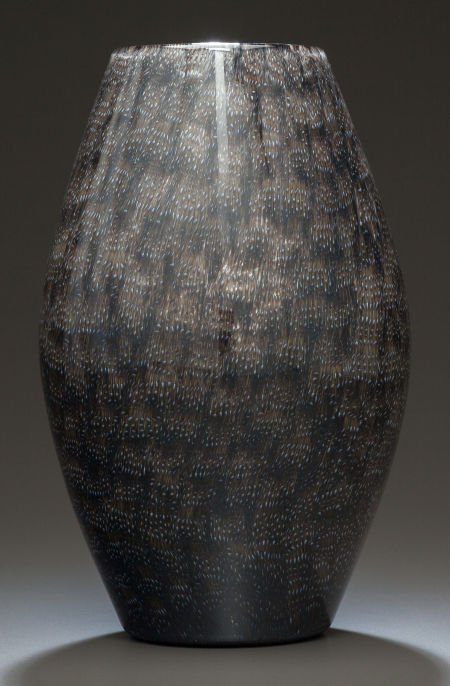 MURRINE GLASS VASE, ATTRIBUTED TO PAOLO VENINI C: MURRINE GLASS VASE, ATTRIBUTED TO PAOLO VENINI Circa 1955, Acid stamped: venini murano</