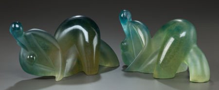 DAUM PATE-DE-VERRE GLASS SENSUALITE SCULPTURES L: DAUM PATE-DE-VERRE GLASS SENSUALITE SCULPTURES L