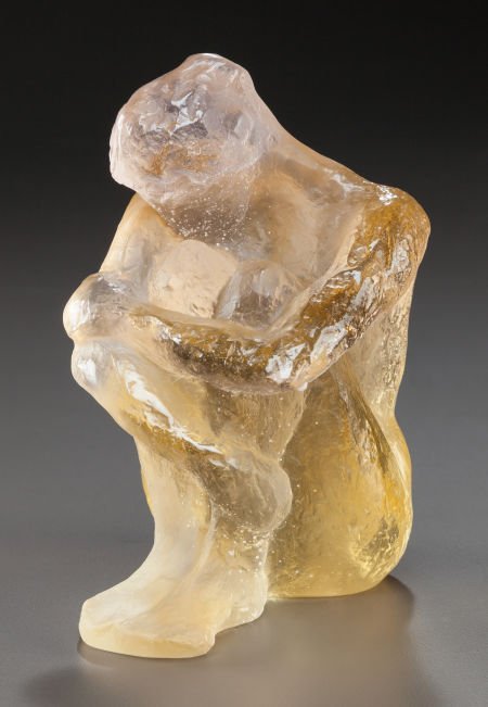 DAUM PATE-DE-VERRE GLASS PETIT AMOUR SCULPTURE : DAUM PATE-DE-VERRE GLASS PETIT AMOUR SCULPTURE 
