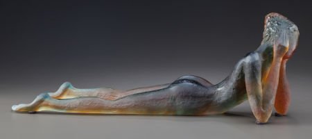 DAUM PATE-DE-VERRE GLASS APRES L'AMOUR SCULPTUR: DAUM PATE-DE-VERRE GLASS APRES L'AMOUR SCULPTURE