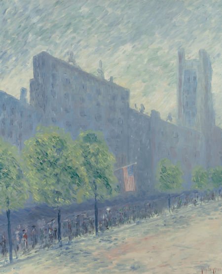 GUY CARLETON WIGGINS (American, 1883-1962) Just: GUY CARLETON WIGGINS (American, 1883-1962)Just Off 5th Avenue at 53rd Street (à la Chil