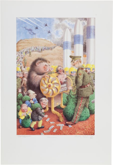 George Harrison Signed Limited Edition Keith Wes: George Harrison Signed Limited Edition Keith West Print "Taxman" #128/850 (Genesis Publications, 1987)