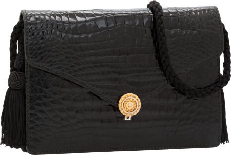 Gucci Black Crocodile Crossbody Bag : Gucci Black Crocodile Crossbody Bag Very Good Condition 7.5" Width x 5.5" He