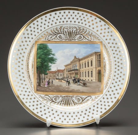 A BERLIN PORCELAIN TOPOGRAPHICAL PLATE Berlin, : A BERLIN PORCELAIN TOPOGRAPHICAL PLATE Berlin, Germany, circa 1820 Marks: (undergl