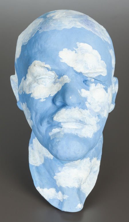 A LEONID SOKOV PAINTED PLASTER BUST: LENIN-MAGRI: A LEONID SOKOV PAINTED PLASTER BUST: LENIN-MAGRITTE20th century
