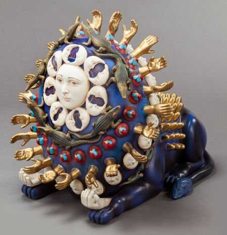 A SERGIO BUSTAMANTE MEXICAN CERAMIC SCULPTURE 20: A SERGIO BUSTAMANTE MEXICAN CERAMIC SCULPTURE 20th century 30 inches high x 38-1/2 inche