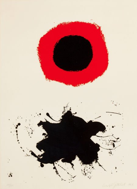 ADOLPH GOTTLIEB (American, 1903-1974) Untitled, : ADOLPH GOTTLIEB (American, 1903-1974) Untitled, 1966 Color lithograph 22 x