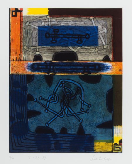 FRANK LOBDELL (American, 1921-2013) Untitled (9/: FRANK LOBDELL (American, 1921-2013)Untitled (9/21/1989), 1989Etching with a