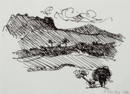 GREGORY KONDOS (American, b. 1923) Mountain Land: GREGORY KONDOS (American, b. 1923) Mountain Landscapes (pair), 1989-90 Pastel