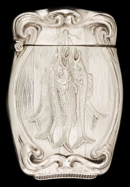 AN AMERICAN SILVER MATCH SAFE Circa 1900 Marks: AN AMERICAN SILVER MATCH SAFECirca 1900Marks: STERLING2-1/2 inches high