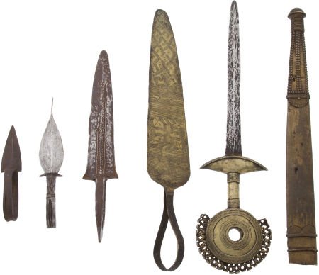 Lot of 11 Assorted West African Ethnographic Wea: Lot of 11 Assorted West African Ethnographic Weapons. Comprising 11 examples of knives fr